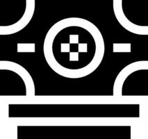 A black and white icon of a game controller vector