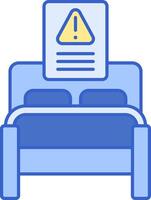 Bed with a warning sign on it vector