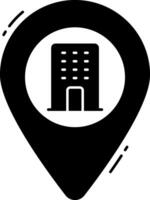 A map pointer with a building in it vector