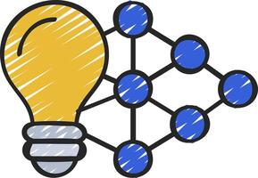 Light bulb connected to network illustration vector