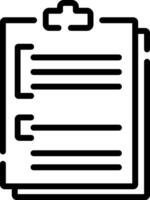 Clipboard icon with a black outline vector