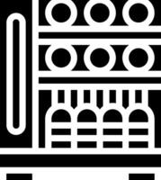 A black and white image of a refrigerator vector