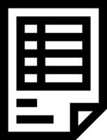 A black and white icon of a paper document vector