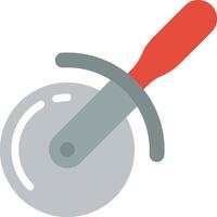A flat icon of a knife with a red handle vector