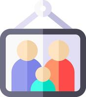 A family is shown in a frame on a white background vector