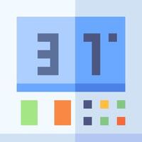 The number 13 is displayed on a square screen vector