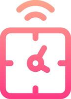 A pink square with a clock and wifi symbol vector