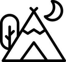 A tent with a moon and tree in the background vector