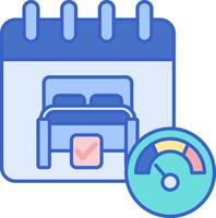 A calendar with a bed and a clock vector