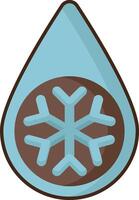 A blue drop with a snowflake on it vector