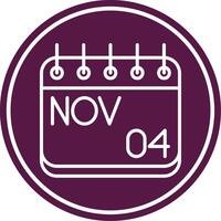 November Line Circle Icon vector