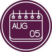 August Line Circle Icon vector