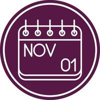 November Line Circle Icon vector