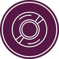 Compact Disk Line Circle Icon vector