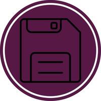 Save Line Circle Icon vector