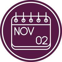 November Line Circle Icon vector