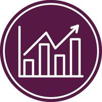 Bar Chart Line Circle Icon vector
