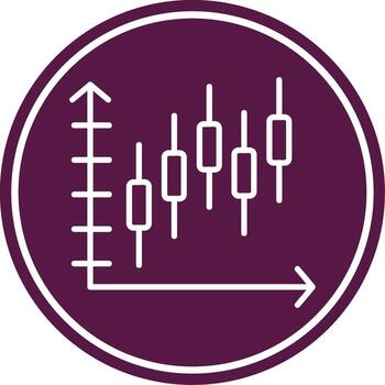 campana curva en grafico línea circulo icono vector