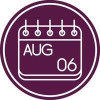 August Line Circle Icon vector