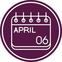 April Line Circle Icon vector