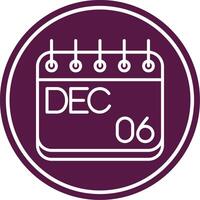 December Line Circle Icon vector