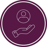 Hand Line Circle Icon vector