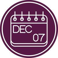 December Line Circle Icon vector