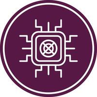 Gpu Mining Line Circle Icon vector