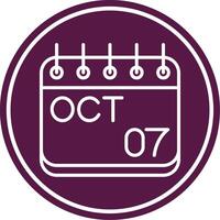 October Line Circle Icon vector