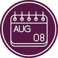 August Line Circle Icon vector