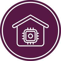 Cpu Line Circle Icon vector