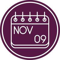 November Line Circle Icon vector