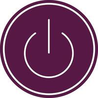 Turn On Line Circle Icon vector