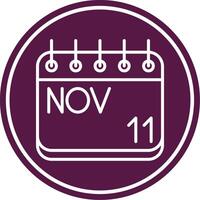 November Line Circle Icon vector