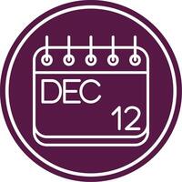 December Line Circle Icon vector