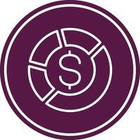 Dollar Line Circle Icon vector