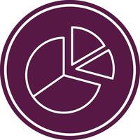Half Pie Chart Line Circle Icon vector
