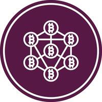 Blockchain Line Circle Icon vector