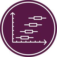 Horizontal Bar Chart Line Circle Icon vector
