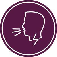 Difficult Breathing Line Circle Icon vector