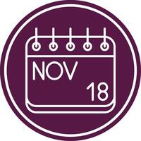 November Line Circle Icon vector