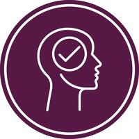 Head Line Circle Icon vector