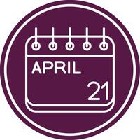 April Line Circle Icon vector