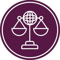 International Law Line Circle Icon vector