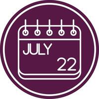 July Line Circle Icon vector