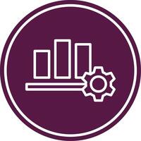 Bar Chart Line Circle Icon vector