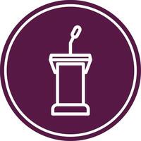 Podium Line Circle Icon vector
