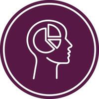Head Line Circle Icon vector