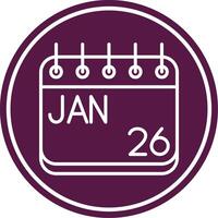 January Line Circle Icon vector