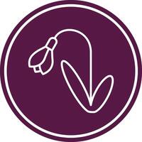 Snowdrop Line Circle Icon vector
